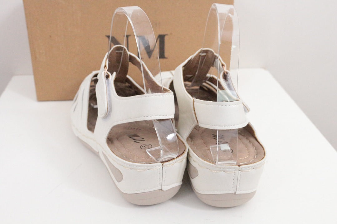 Sandales confort Nm simili cuir blanc 37 6