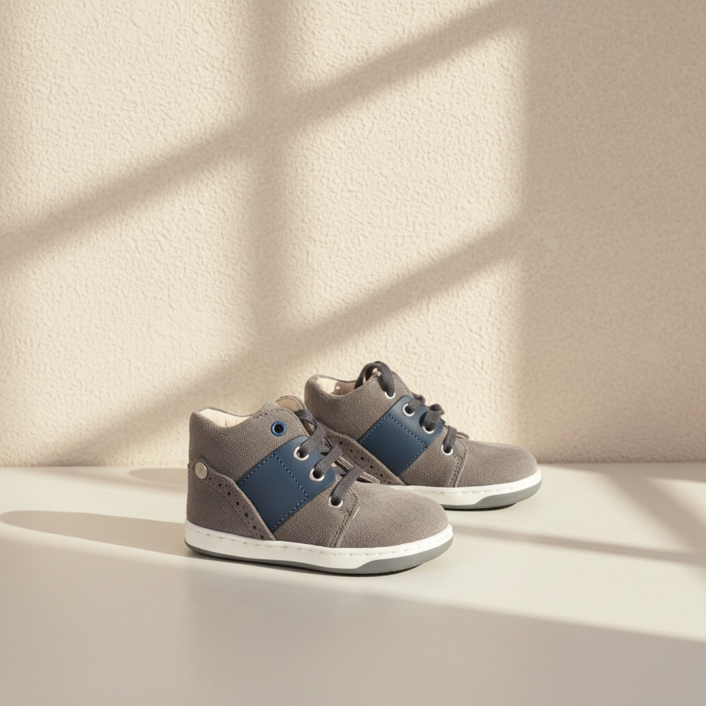 Jacadi Baskets Cuir Gris  18 Neuf