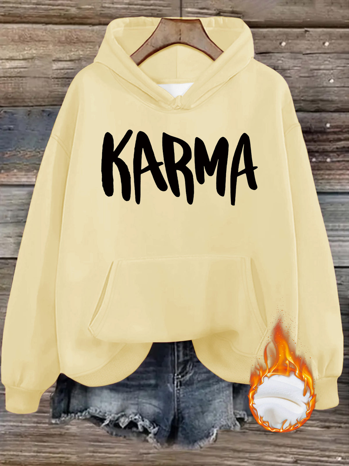 Sweat à capuche ample, manches lanternes, poche, imprimé, épais, pour femme, 8 coloris 13