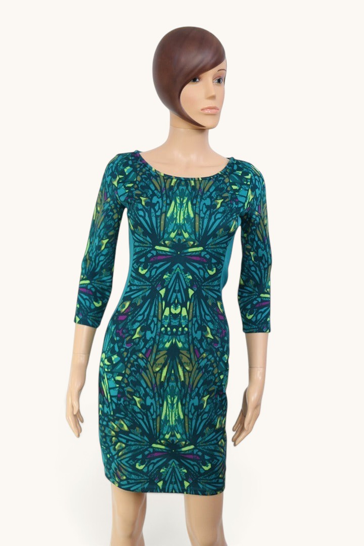 Robe courte M by Mosquitos moulante imprimé vert bleu 38 | Frippin'Dealz – photo 4