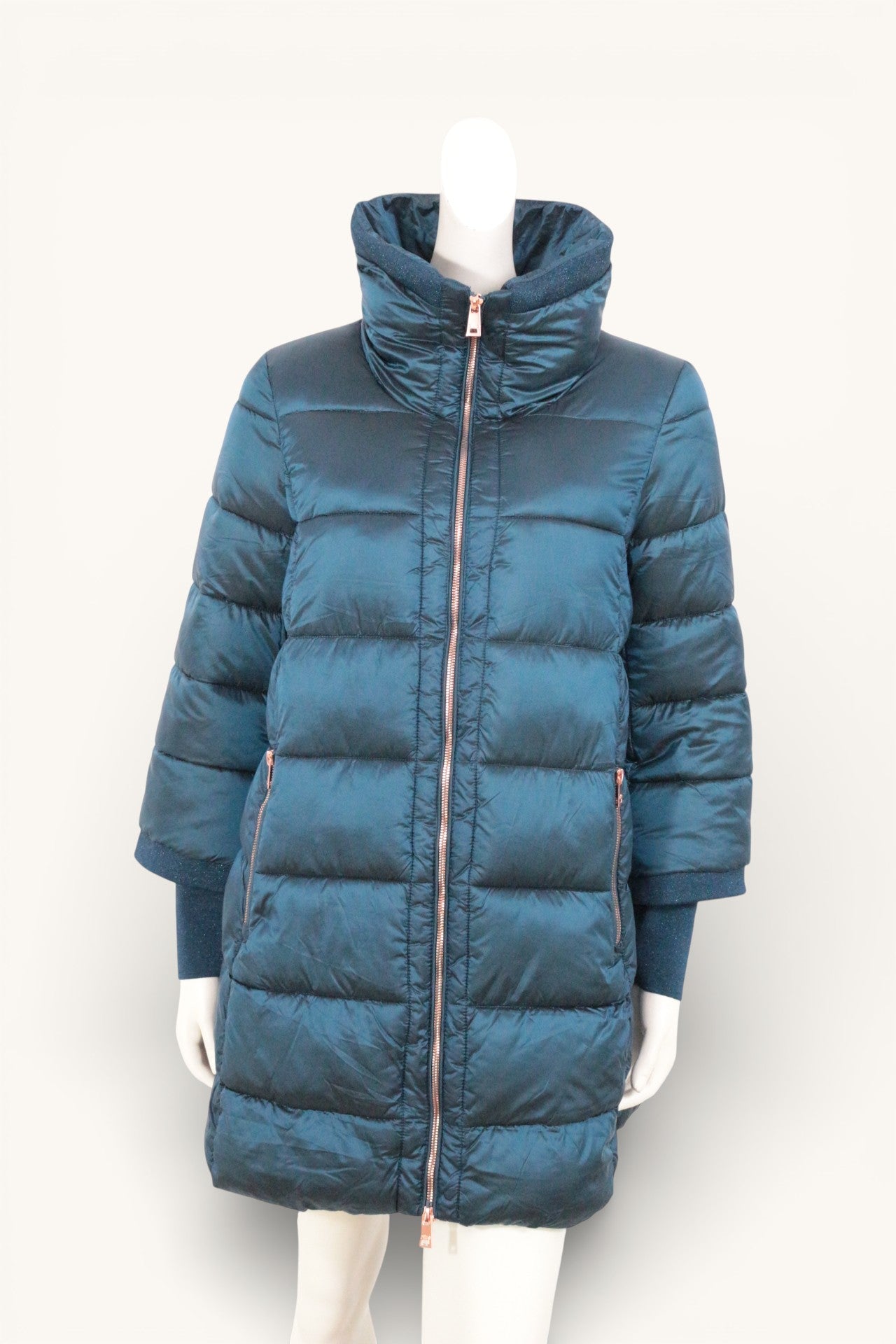 Oltre – Mittellange Daunenjacke – Polyester, Polyamid – Marineblau 11