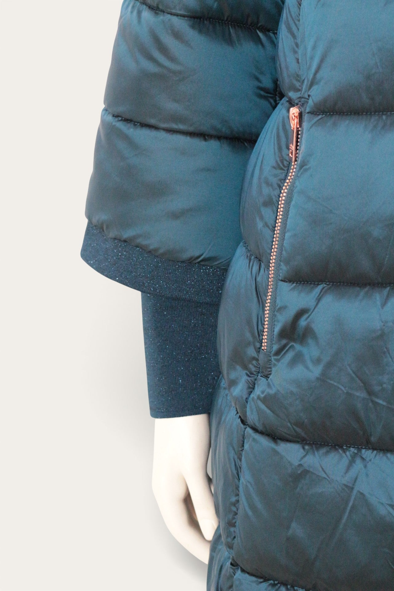 Oltre – Mittellange Daunenjacke – Polyester, Polyamid – Marineblau 6