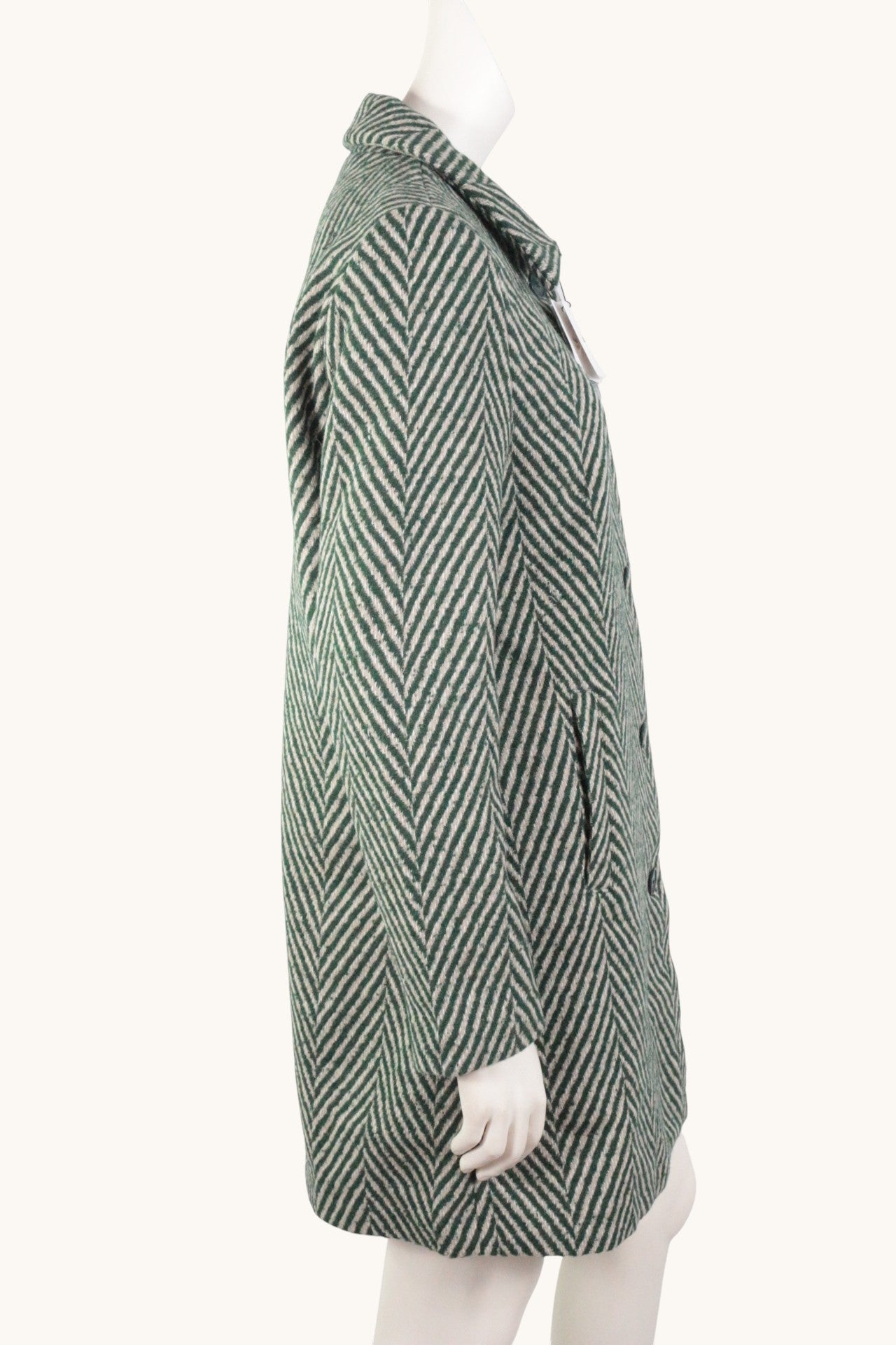 Desigual Manteau mi-long Laine, Polyester Vert, Beige   Neuf 5