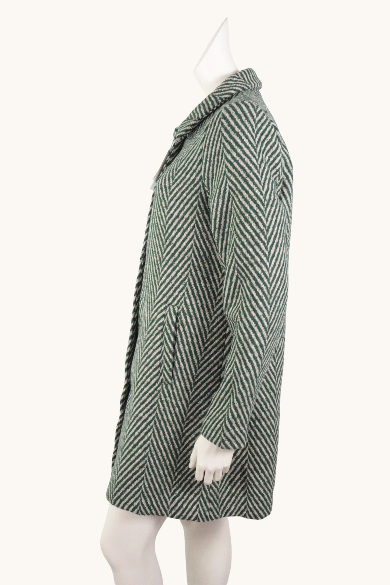 Desigual Manteau mi-long Laine, Polyester Vert, Beige   Neuf 7