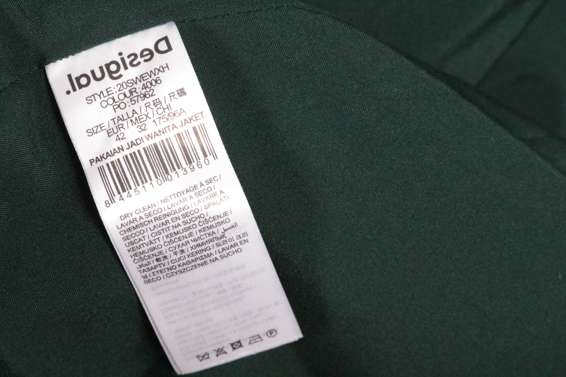 Desigual Manteau mi-long Laine, Polyester Vert, Beige   Neuf 11