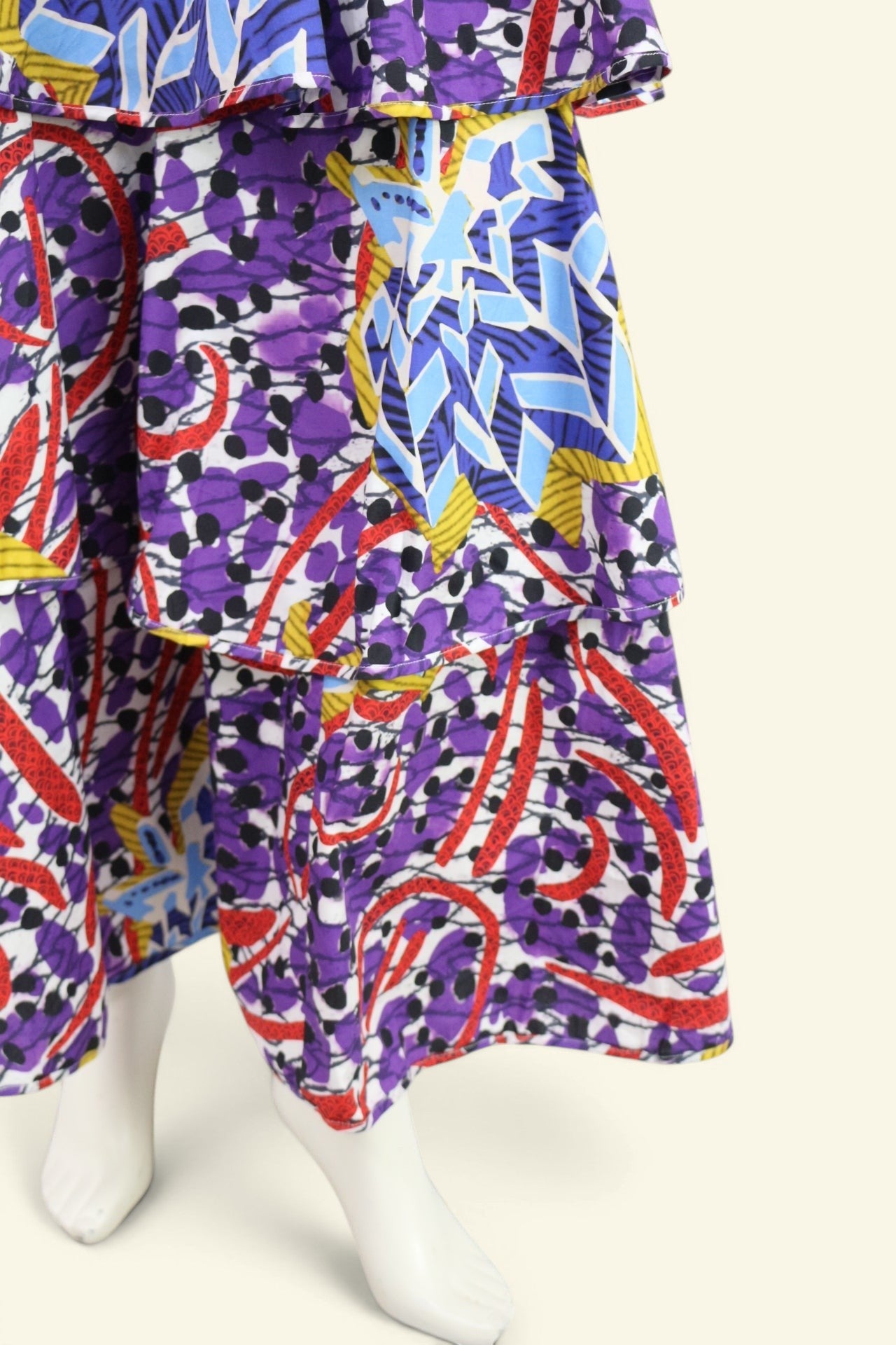 Robe longue Desigual x Stella Jean imprimé graphique volanté femme