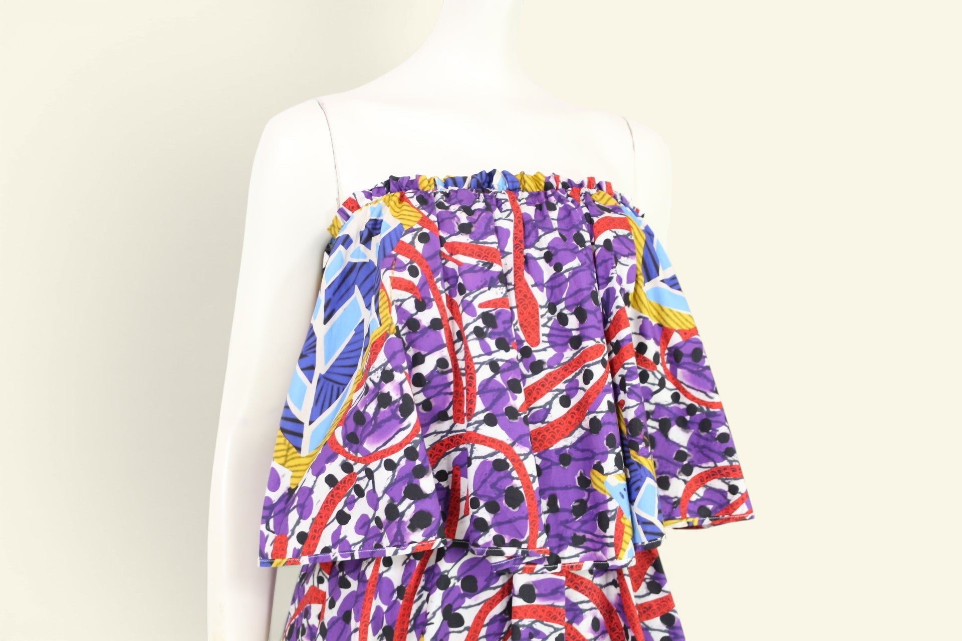 Robe longue Desigual x Stella Jean imprimé graphique volanté femme 3