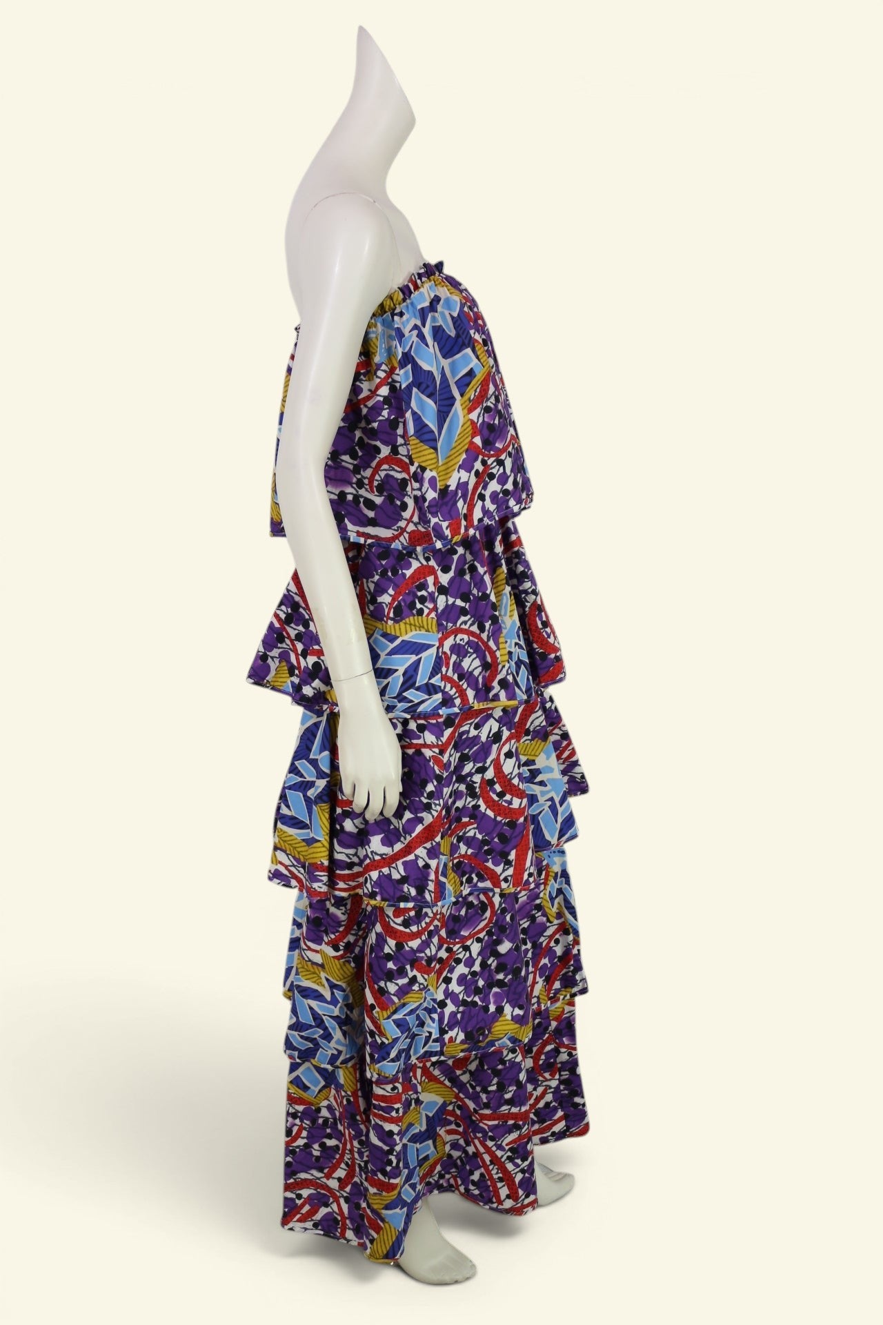 Robe longue Desigual x Stella Jean imprimé graphique volanté femme 4