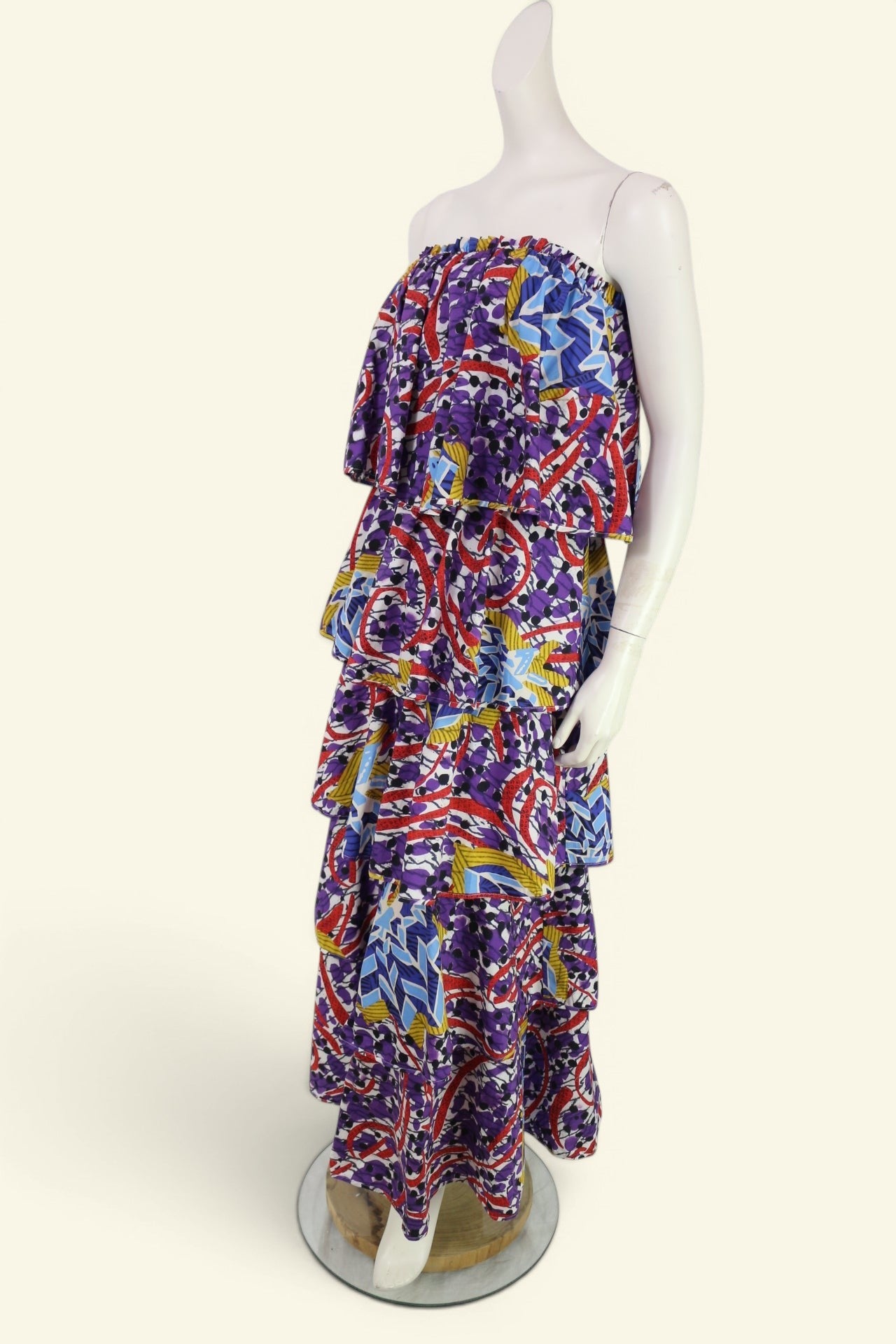 Robe longue Desigual x Stella Jean imprimé graphique volanté femme 7