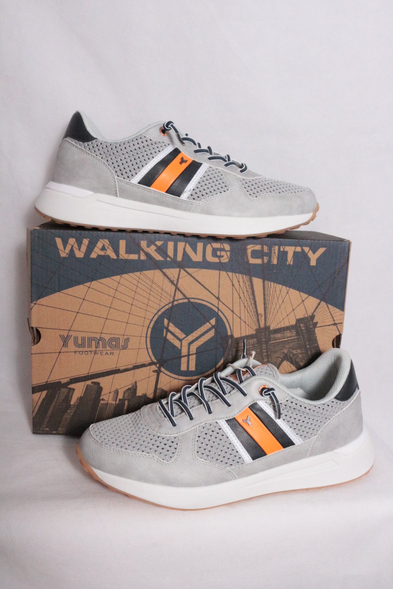 Yumas Baskets Polyester Gris, Orange  44 Neuf 9