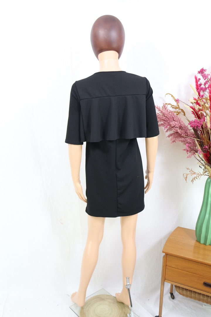 Robe courte Mango noire à volants taille S élégante chic 4