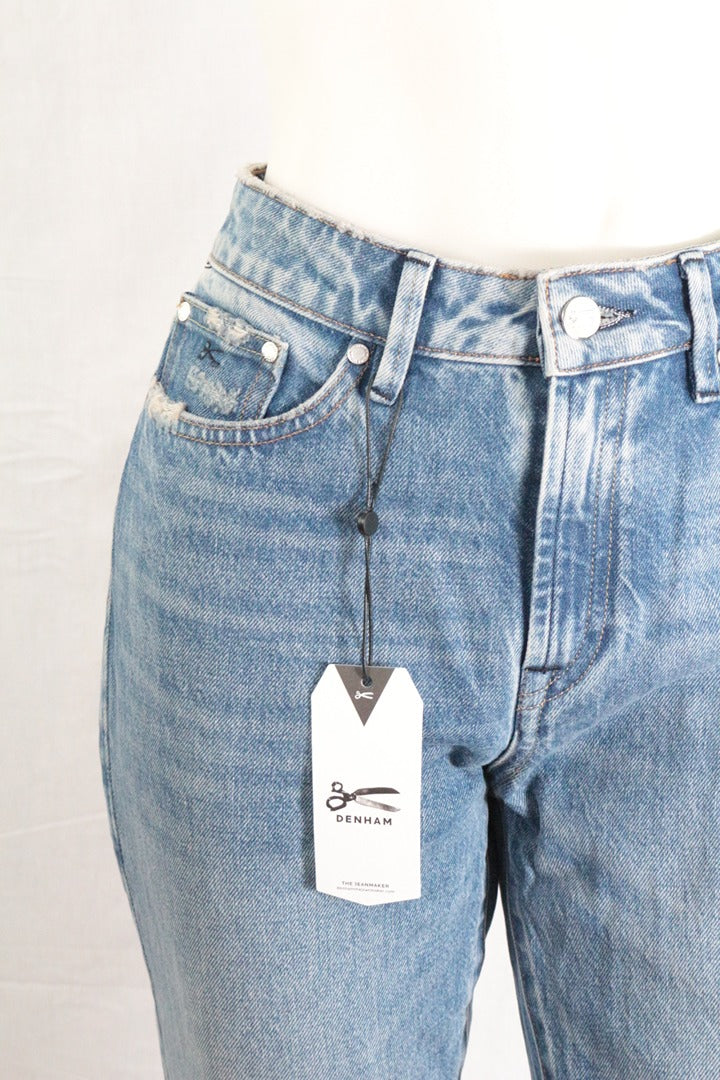 Jean Denham Heidi high rise straight fit bleu clair taille 30 Neuf avec étiquette vintage 90s 3