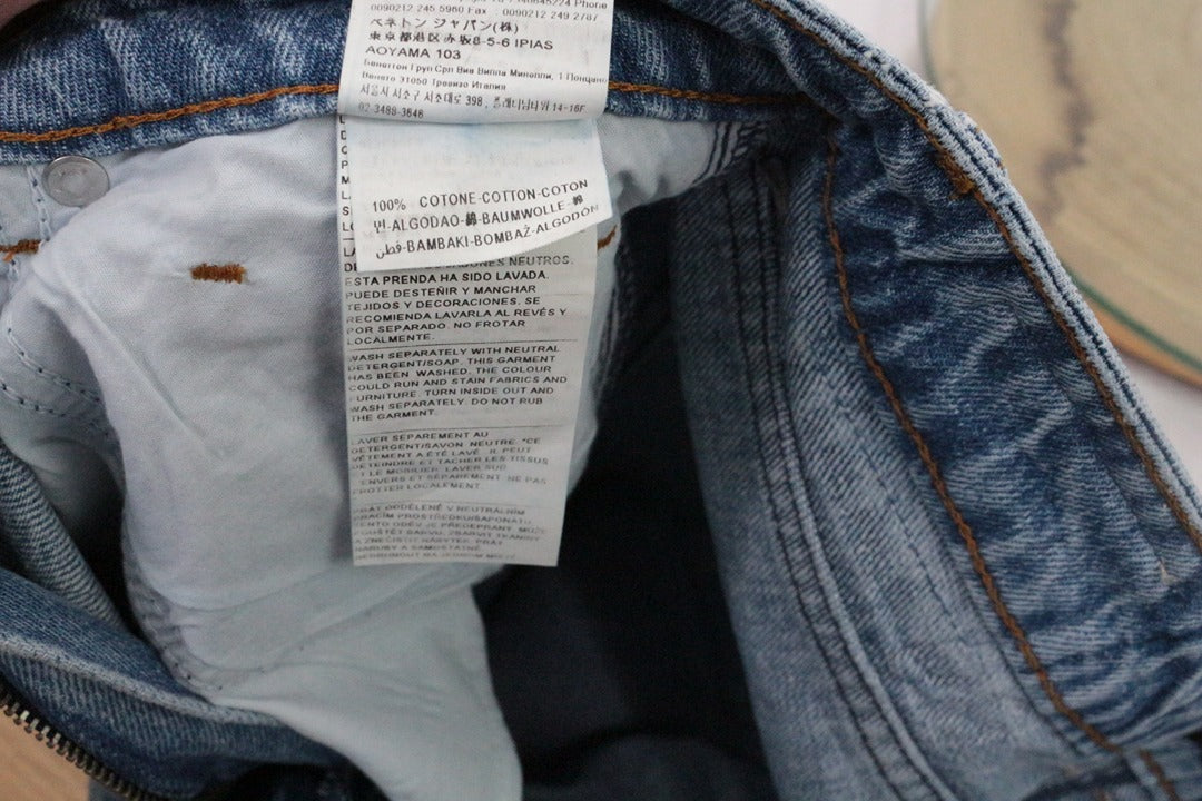 Jean Sisley droit bleu clair coton taille 32 Neuf Y2k 10