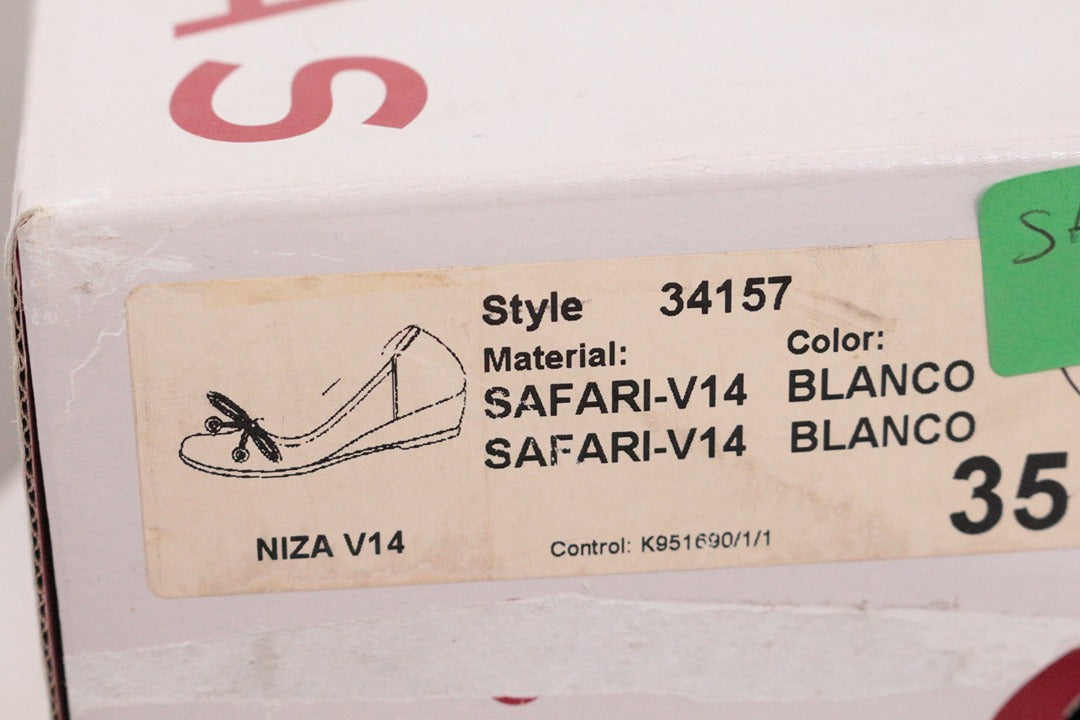 Sabrinas Ballerines Compensées Cuir Blanc 35 Très Bon État Confort 9
