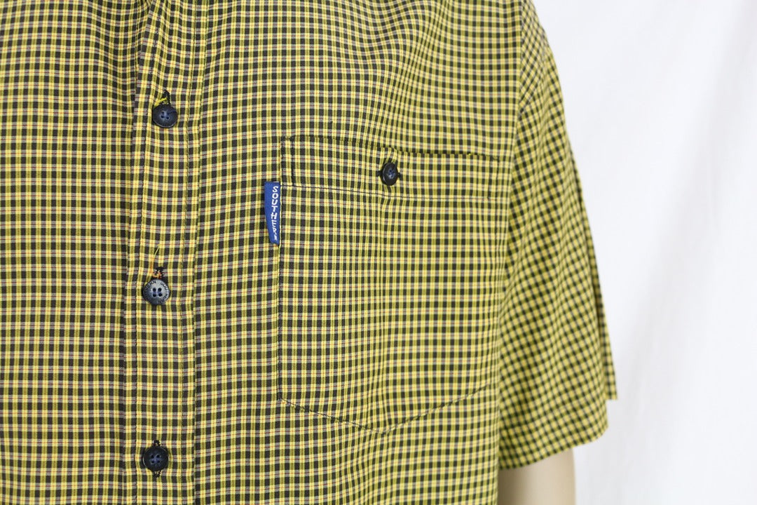 Chemise carreaux Southern Männermode coton jaune L