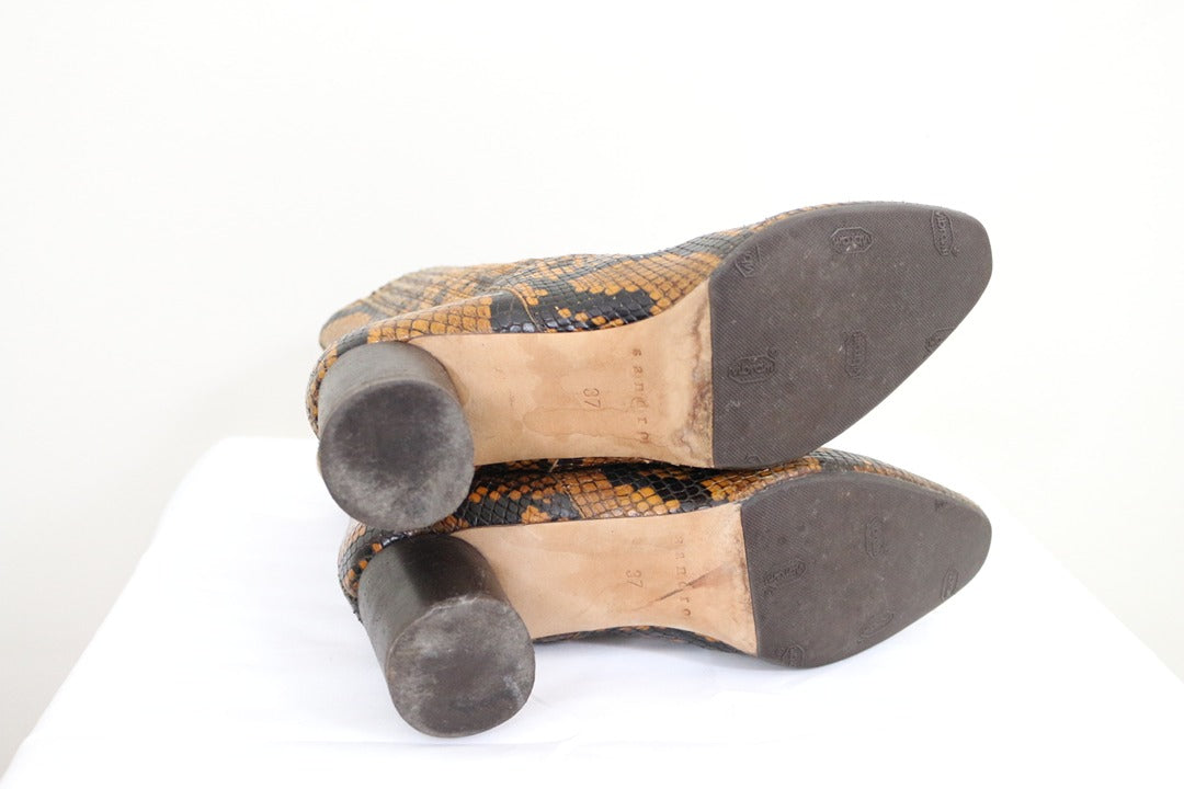Bottines Sandro cuir de python véritable Marron Taille 37 15