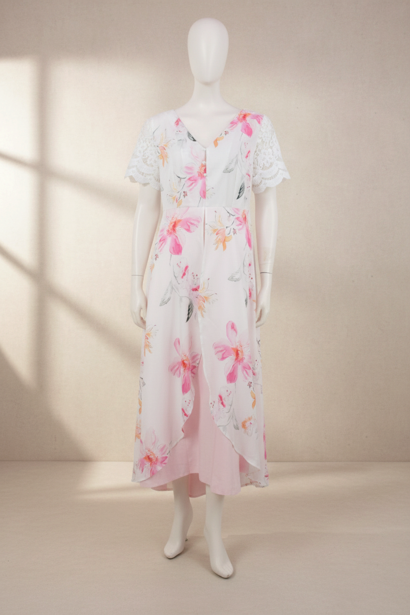 Just fashion now Robe longue Polyester Blanc L  Neuf