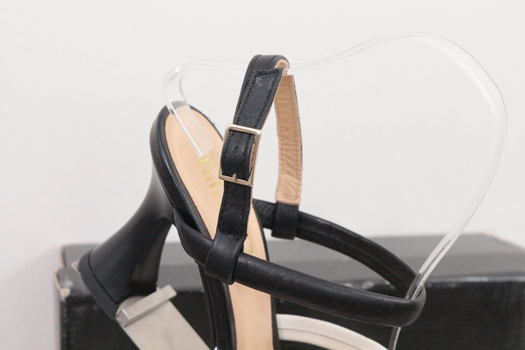 Sandales à talons Toi&moi en cuir noir et blanc taille 37 2