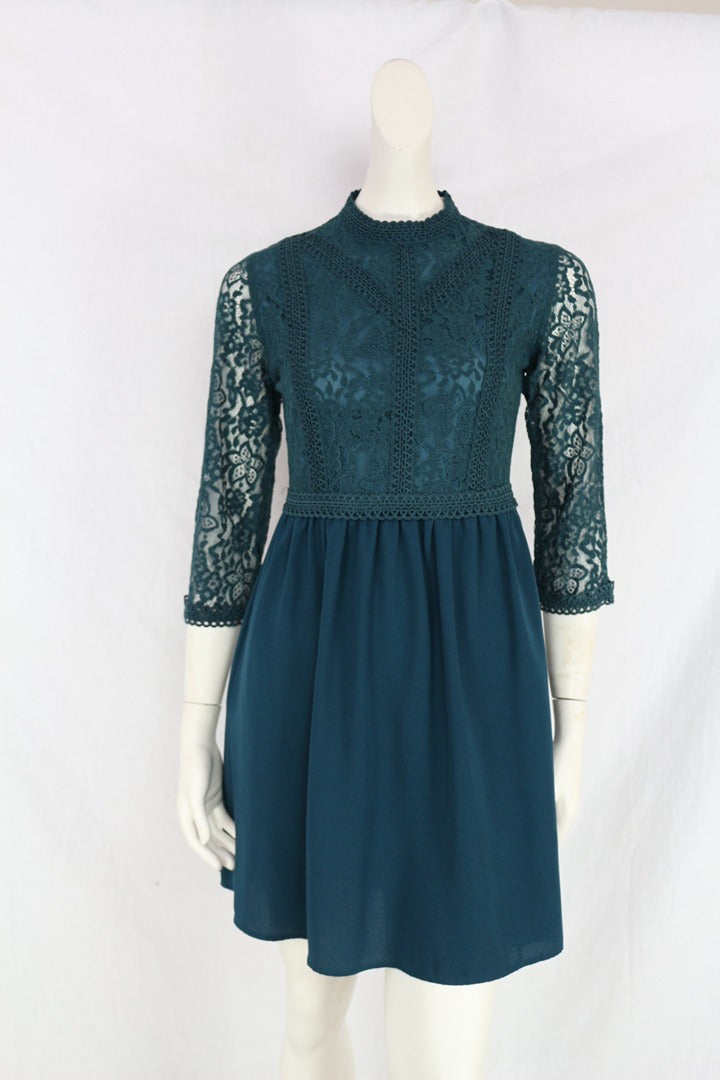 Robe dentelle Molly Bracken vert S chic soirée