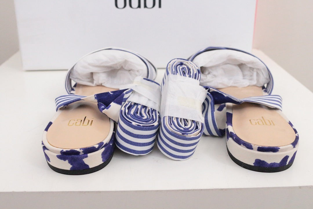 Sandales plates Cabi en coton à rayures bleu et blanc taille 39 | Frippin'Dealz – photo 7