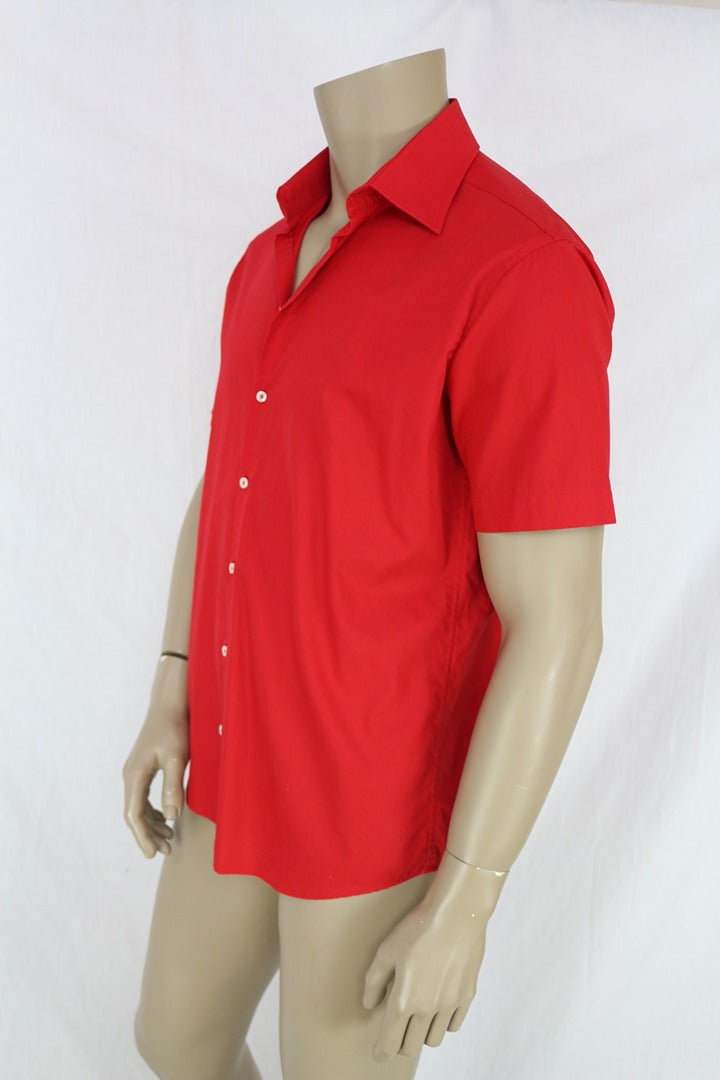 Chemise manches courtes Jake's coton rouge taille L 4