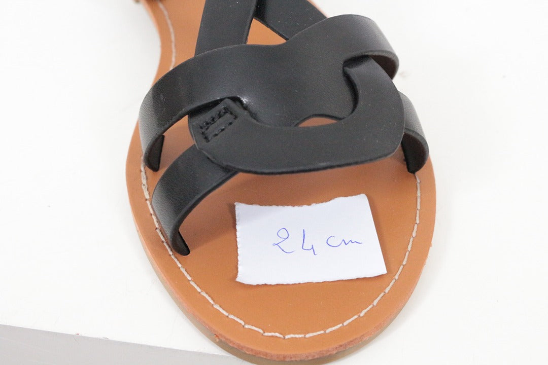 Sandales plates Lov'it simili cuir noir 38 6