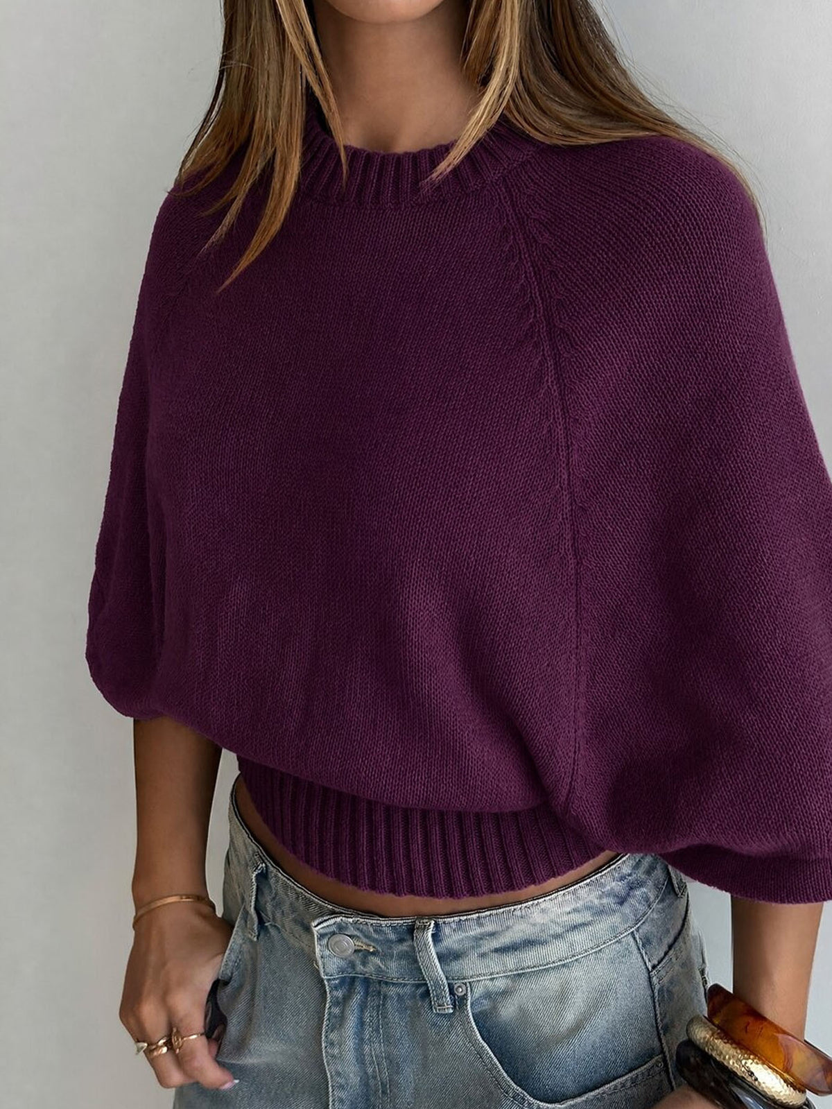 Haut court maille style cape ample manches 3/4 femme – photo 29 – Frippin'Dealz