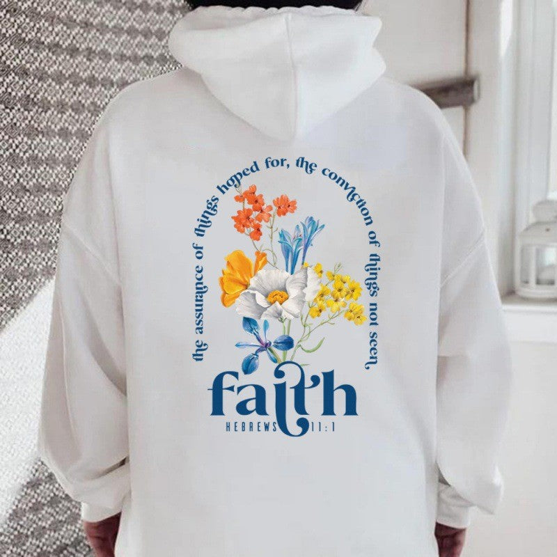 Sweat à capuche doublé polaire pour femme, manches oversize, lettres imprimées, poche kangourou 9