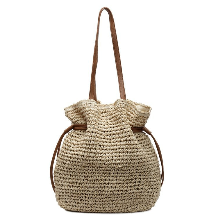 Sac en paille tressée cordon coulissant – photo 6 – Frippin'Dealz