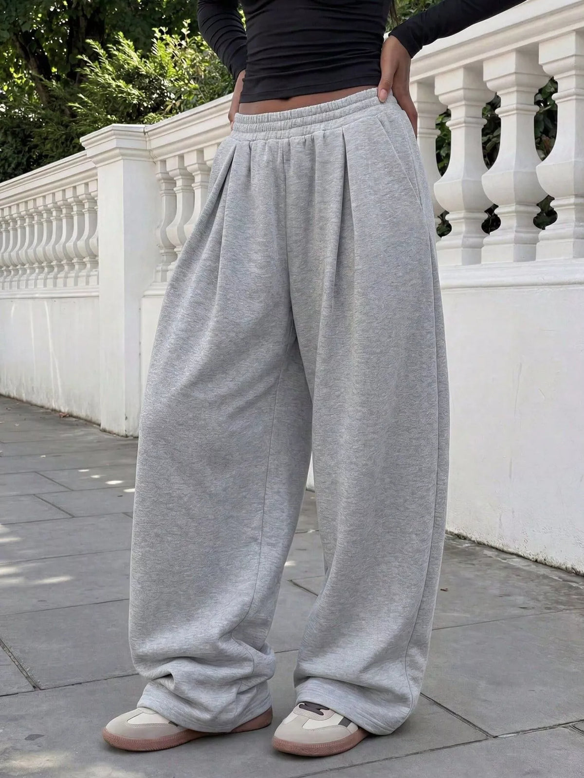 Pantalon jogging jambe large taille élastique – photo 3 – Frippin'Dealz