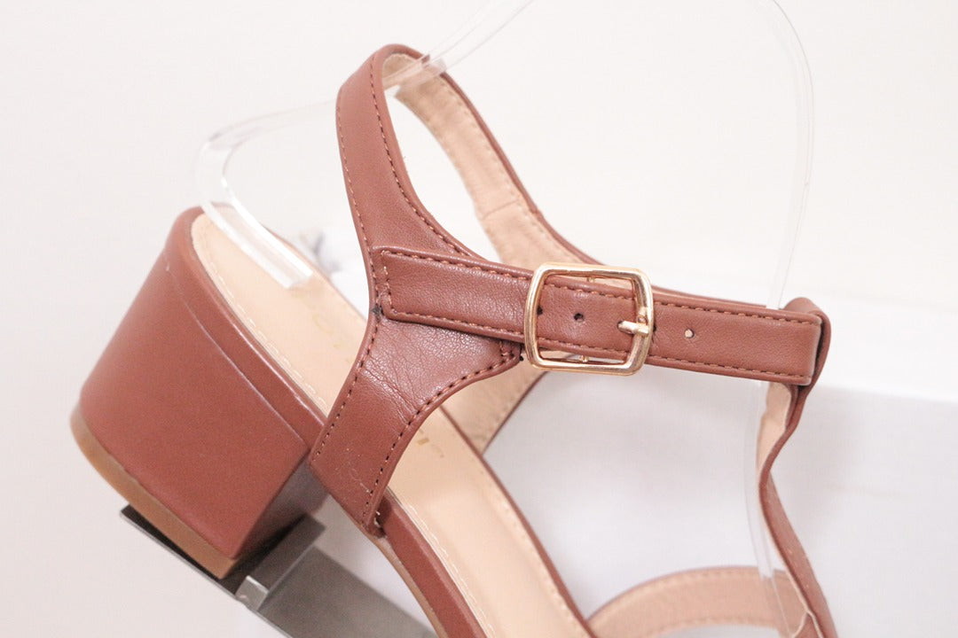 Sandales Poti Pati marron talon carré brides tressées 39 Neuf 4