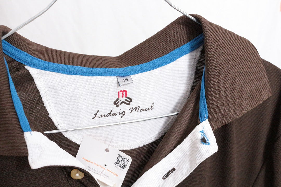 Polo marron Ludwig Maul homme coupe droite polyester 48 - Neuf avec étiquette 3