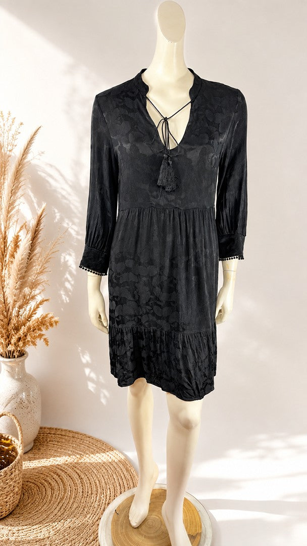 Amélie & Amélie Robe Noire Viscose M Boho Chic