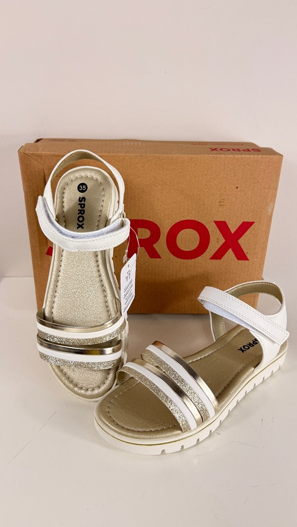 Sprox sandales filles blanches et dorées taille 35 neuves 6