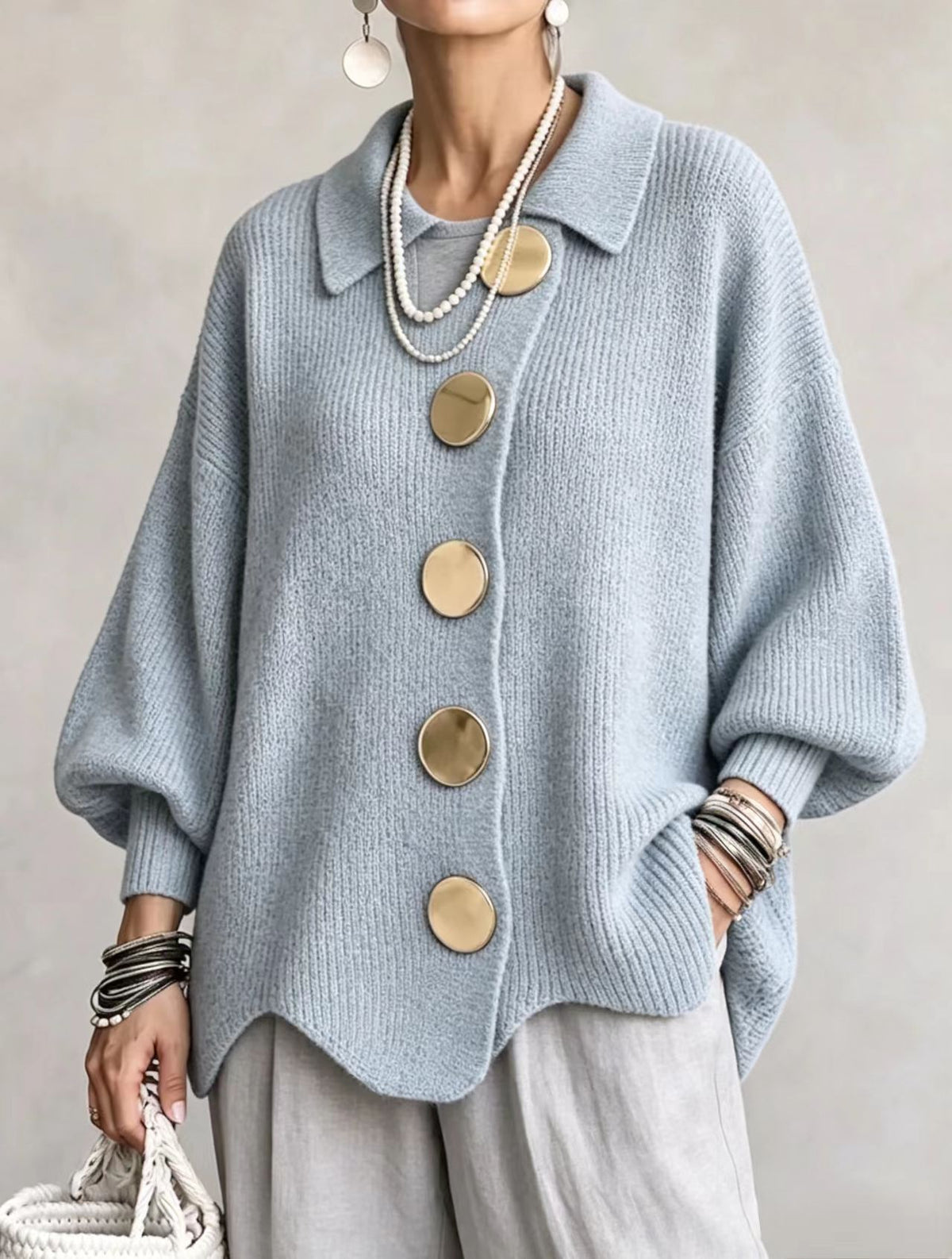 Gilet en maille boutonné col à revers – photo 10 – Frippin'Dealz