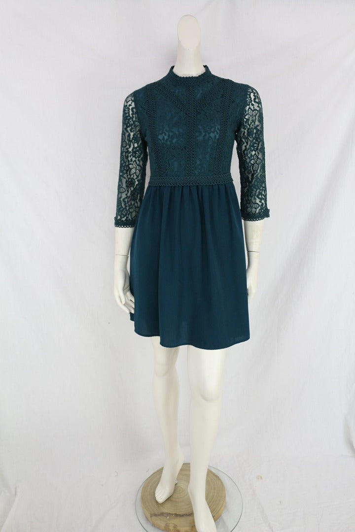 Robe dentelle Molly Bracken vert S chic soirée 3