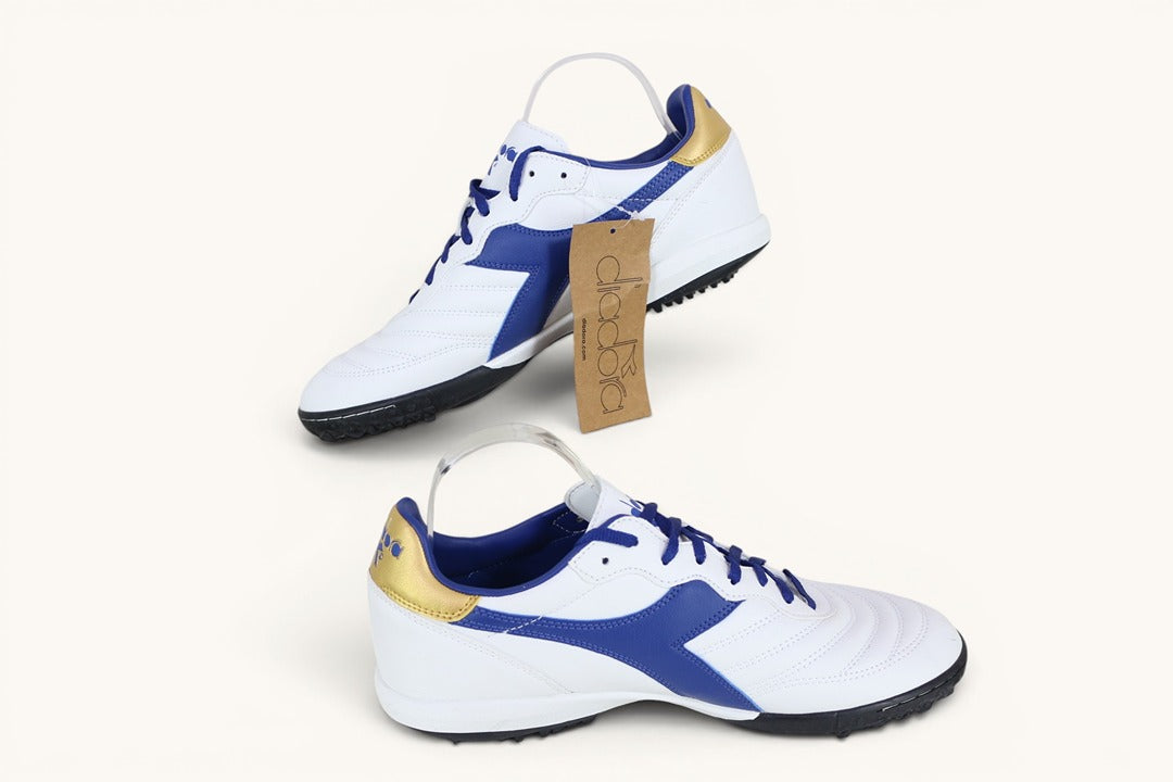 Chaussures De Foot Diadora Stabilisées Blanc Bleu Tbé 6