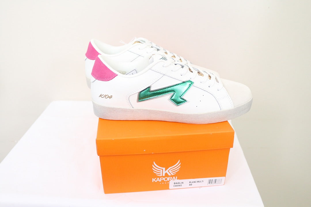 Baskets Kaporal blanches vert rose 40 neuves Y2k 11