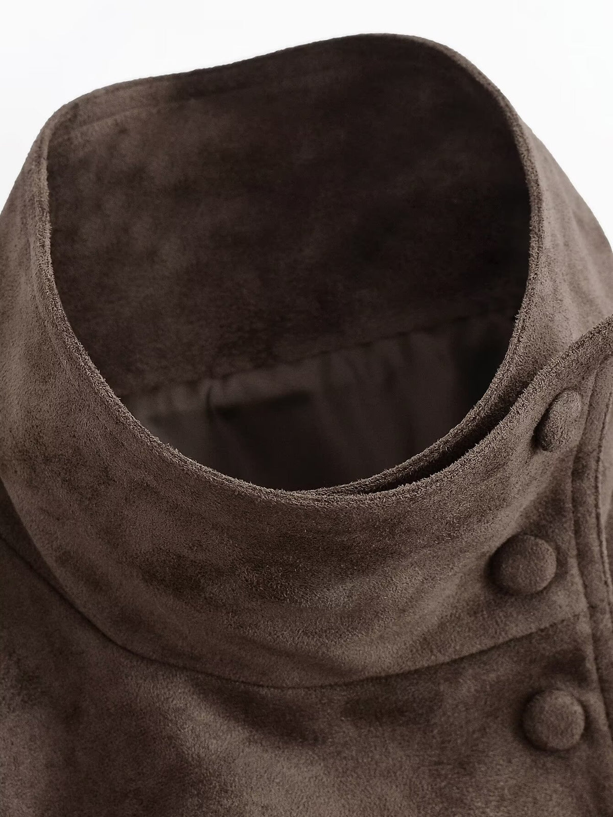 Veste courte effet daim col montant boutonnage simple poches femme – photo 23 – Frippin'Dealz