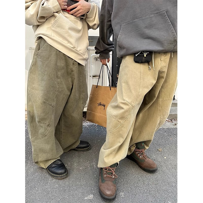 Jean droit large rétro pour homme, pantalon déstructuré à jambes larges 4