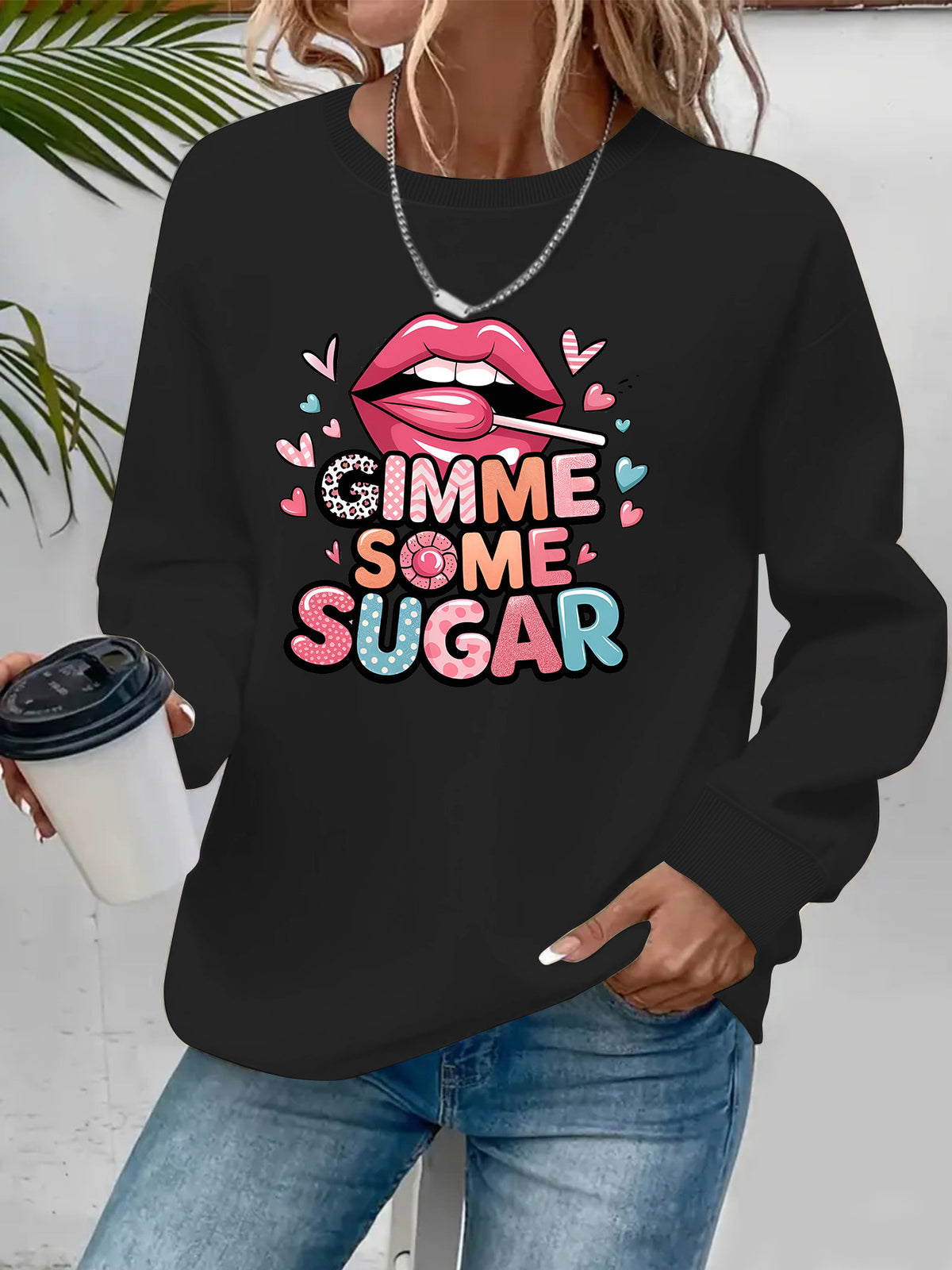 Sweat-shirt col rond citadin manches lanternes – photo 4 – Frippin'Dealz