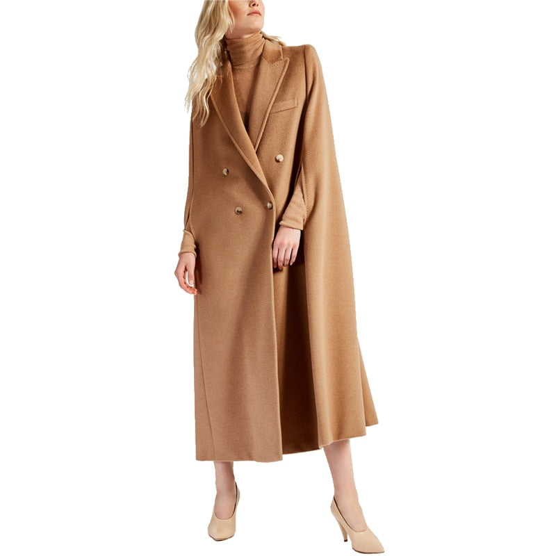 Manteau cape oversize double face, kaki