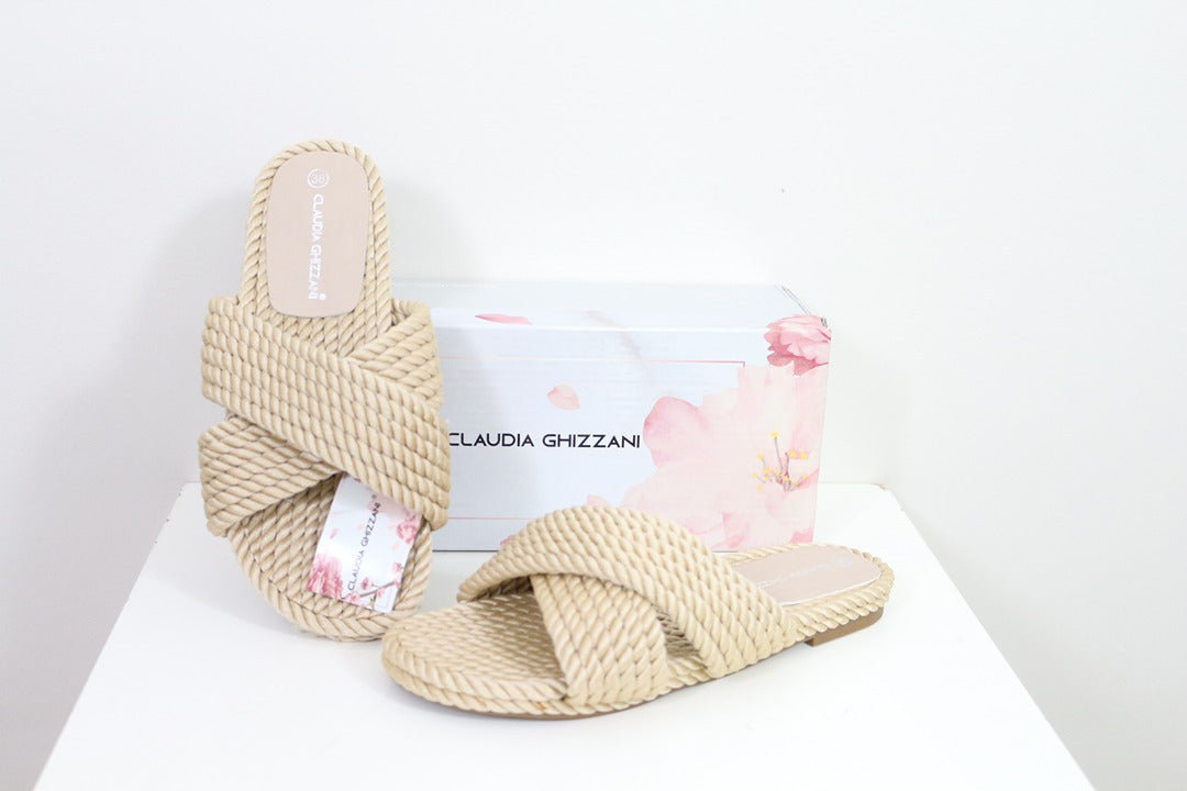 Mules en corde Claudia Ghizzani beige 38 neuves 2