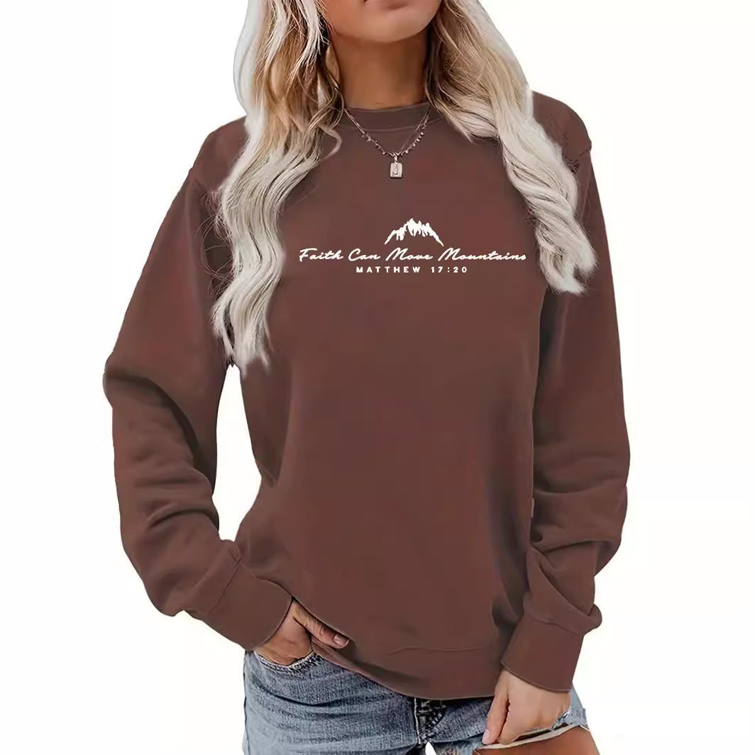 Sweat à col rond imprimé « Faith Can Move Mountains » 5