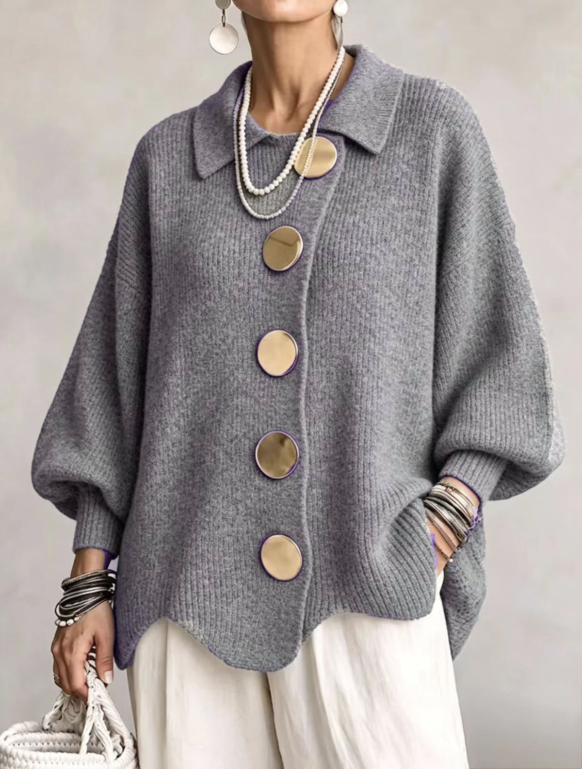 Gilet en maille boutonné col à revers – photo 14 – Frippin'Dealz