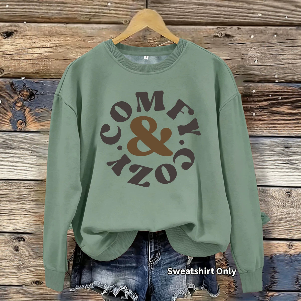 Sweat-shirt épais et ample à col rond, imprimé, manches lanternes, style chic décontracté, pour femme, 7 coloris 4