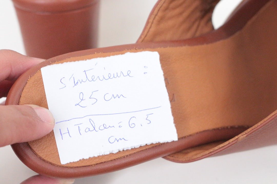 Mules à talons en cuir marron Nude Shoes T40 9