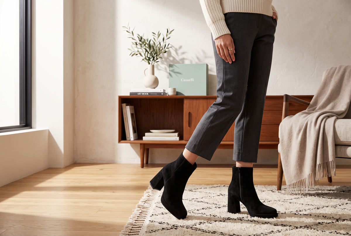 Bottines talons Minelli noir daim 40 chic elegant 7