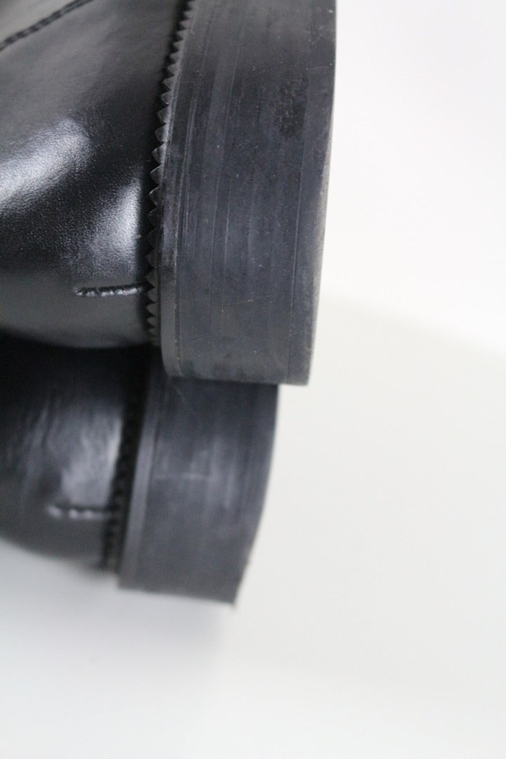 Bottes motardes Zara cuir noir boucles strass grunge rock 38 10