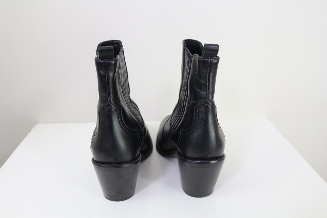 Boots Bobbies noir cuir taille 37 vintage chic boho 7